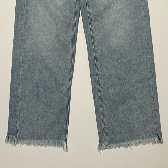 American Eagle Skater Jeans 27/4L Long High Rise Wide Leg Distressed Light Wash - Picture 4 of 16